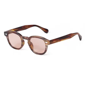 Vintage Tortoise Shell Round Sunglasses Women Men 2024 Brand Design Retro Rivet Yellow Blue Lens Square Sun Glasses Female UV400 - Image 22
