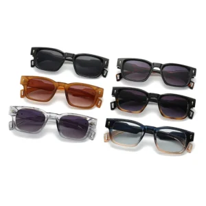 SO&EI Retro Square Sunglasses Women Fashion Brand Designer Gradient Shades UV400 Men Trending Rivets Punk Sun Glasses - Image 3
