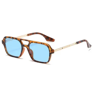 Small Frame Square Sunglasses Woman Brand Designer Fashion Luxury Sun Glasses Female Vintage Hollow Leopard Blue Oculos De Sol - Image 11