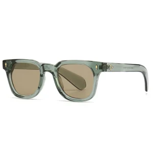 SHAUNA Retro Square Men Rivets Sunglasses Shades UV400 Fashion Women Green Sun Glasses - Image 7